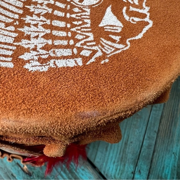 Vintage Native American Canada Leather Wood Drum - Picture 6 of 16
